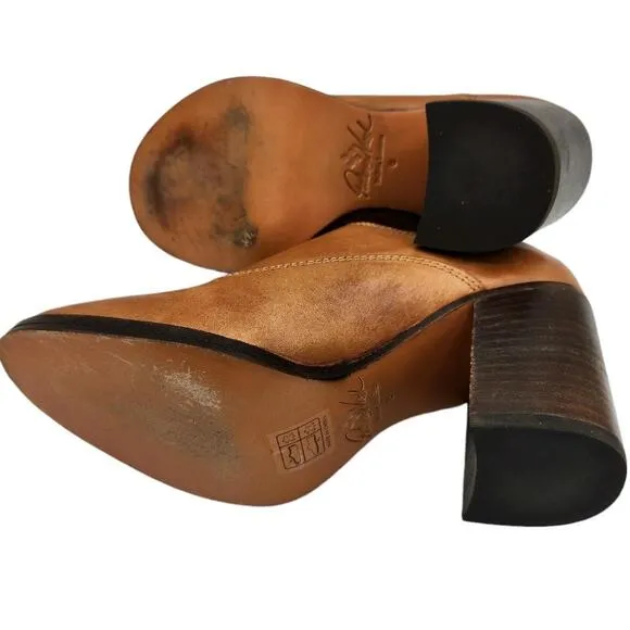 Patricia Nash Anna Block Heel Oxfords Tan Brown Leather Women's Size 6