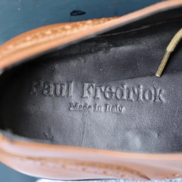 Paul Fredrick 8.5-M Cognac Spectator Oxford Mens Dress Shoes