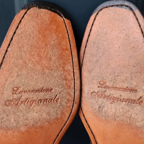 Paul Fredrick 8.5-M Cognac Spectator Oxford Mens Dress Shoes