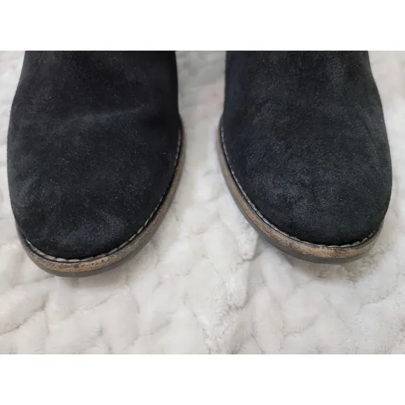 Paul Green Boots Womens 6/ 8.5 Delgado Black Burnished Suede Block Heel Bootie