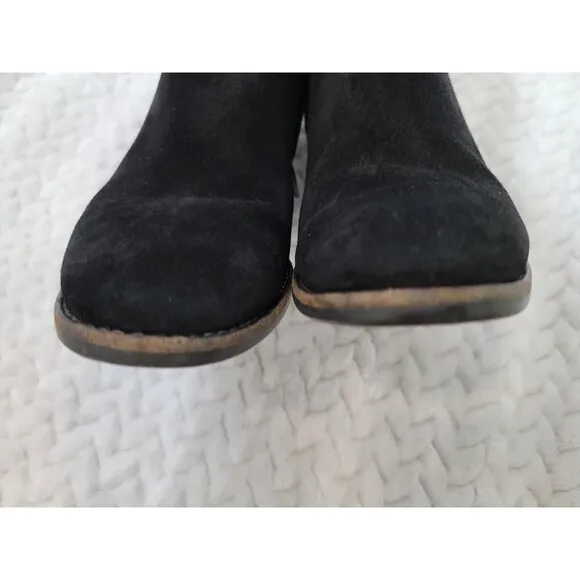 Paul Green Boots Womens 6/ 8.5 Delgado Black Burnished Suede Block Heel Bootie