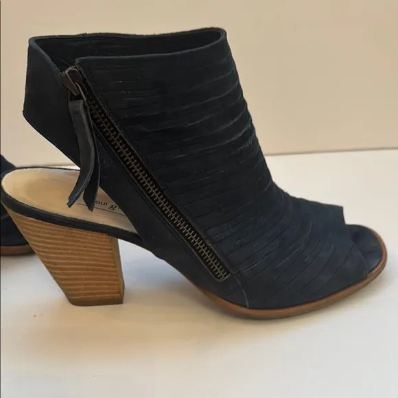Paul Green comfortable Dark Blue suede 9.5US/7UK Peep-Toe Ankle Boots