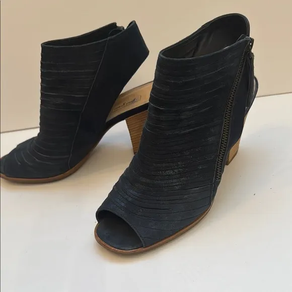 Paul Green comfortable Dark Blue suede 9.5US/7UK Peep-Toe Ankle Boots