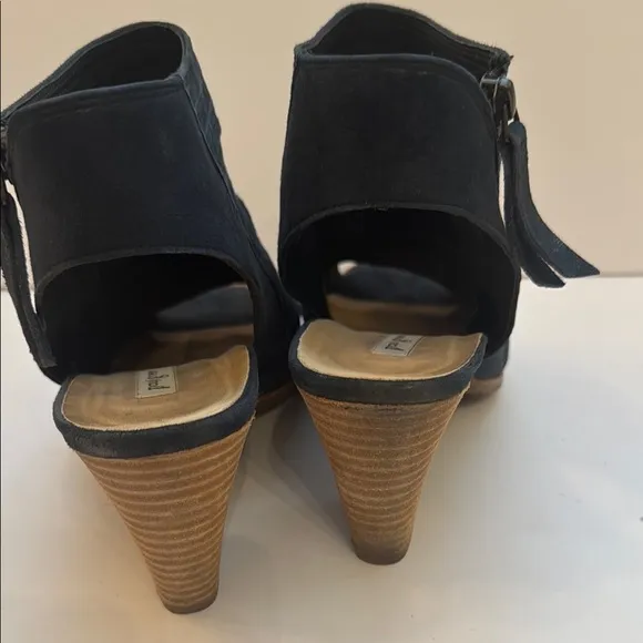 Paul Green comfortable Dark Blue suede 9.5US/7UK Peep-Toe Ankle Boots
