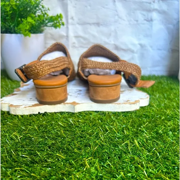 PAUL GREEN Helena espadrille sandals size 7.5 US Color Cuoio Sisal Woven leather