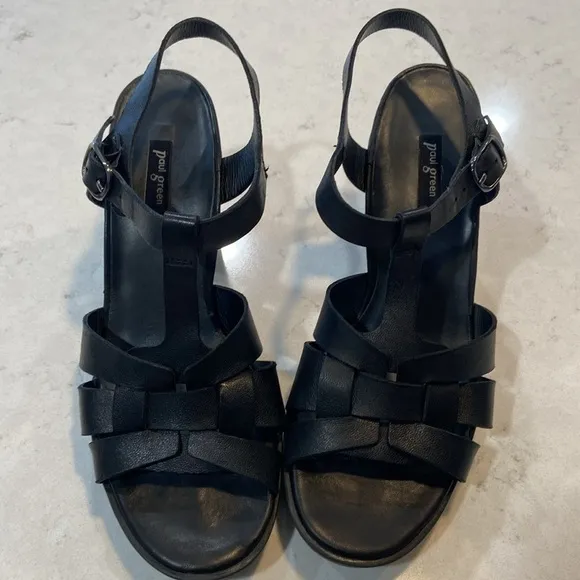 PAUL GREEN RAVEN WOMENS PLATFORM SANDAL STACKED BLOCK HEEL SIZE 6