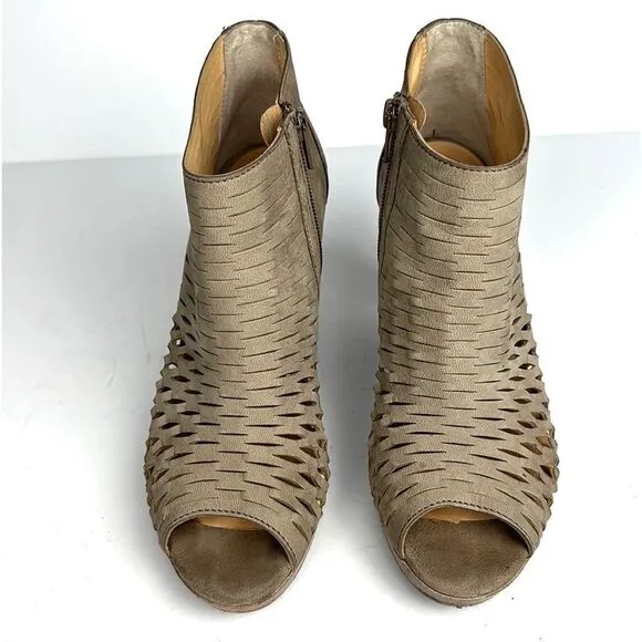 Paul Green Tacey Metallic Peep Toe Platform Bootie’s Perforated High Heel US 8