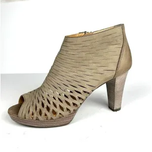 Paul Green Tacey Metallic Peep Toe Platform Bootie’s Perforated High Heel US 8
