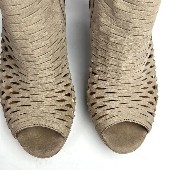 Paul Green Tacey Metallic Peep Toe Platform Bootie’s Perforated High Heel US 8