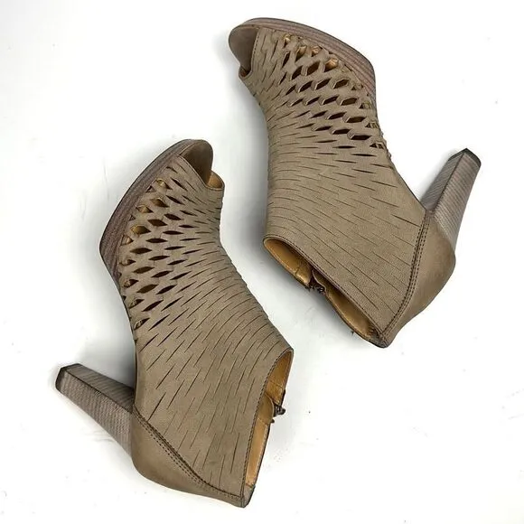 Paul Green Tacey Metallic Peep Toe Platform Bootie’s Perforated High Heel US 8