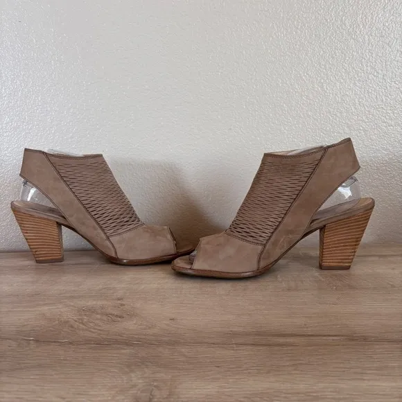 Paul Green Willow Peep Toe Perforated Heeled Sandal Booties Size 9