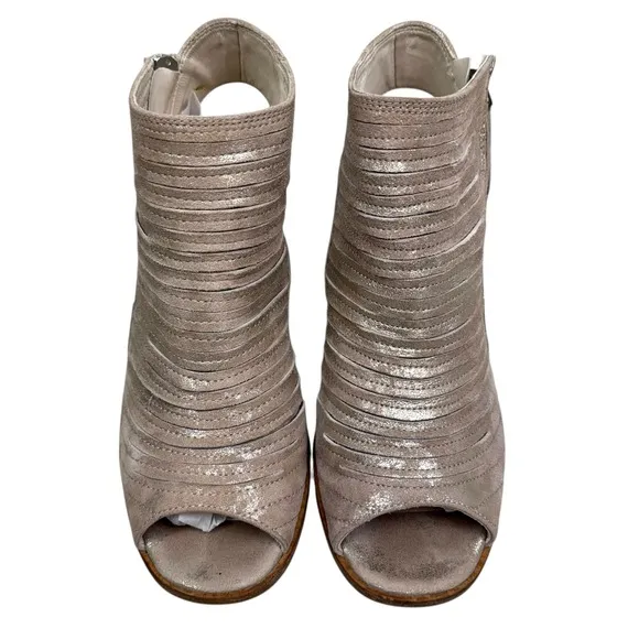 Paul Green Women Cayanne Sandal Suede Leather Peep Toe Side Zip Tan UK 5 US 7.5