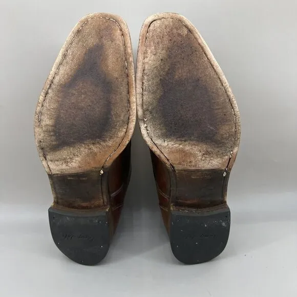 Paul Stuart Oxford Shoes Men Size 10.5 A Brown Leather Lace-Up Low Top Split Toe