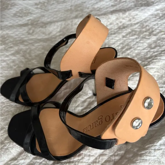 Pedro Garcia Moon Leather Swarovski Heels  7US / 37 EU retail $540 New