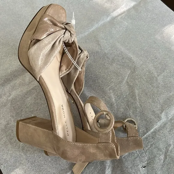 Pelle Moda Anesa Suede Knotted Ankle Strap Platform Dress Sandals