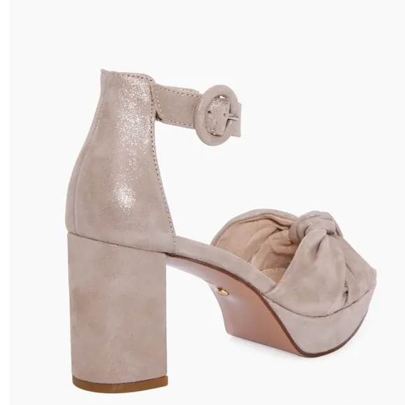 Pelle Moda Anesa Suede Knotted Ankle Strap Platform Dress Sandals