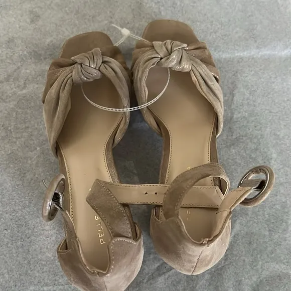 Pelle Moda Anesa Suede Knotted Ankle Strap Platform Dress Sandals