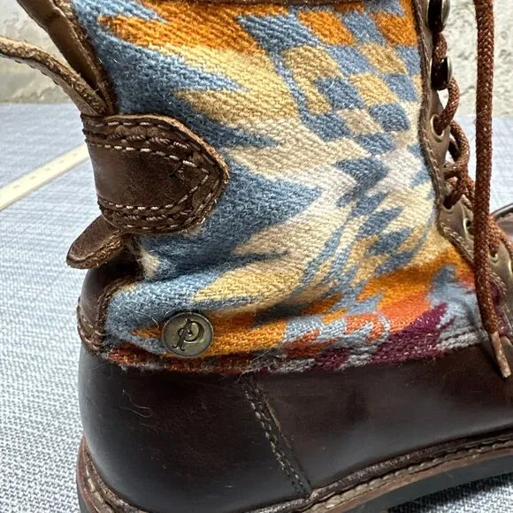 Pendleton x Clarks Boots Mens 10 Ottawa Peak Aztec Wool Leather Lace Up