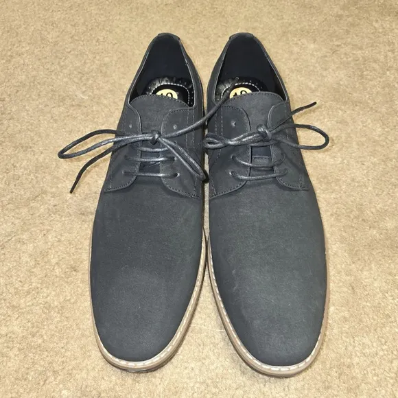 Perry Ellis Suede Oxford - NEW - Men's Black Dress Shoes, Size 10