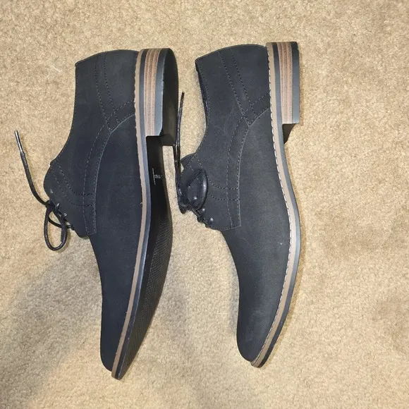 Perry Ellis Suede Oxford - NEW - Men's Black Dress Shoes, Size 10