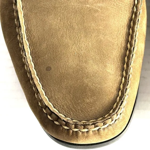 Peter Millar Nubuck Venetian Loafers Olive Brown Suede Size 11.5 M READ DESCRIPT