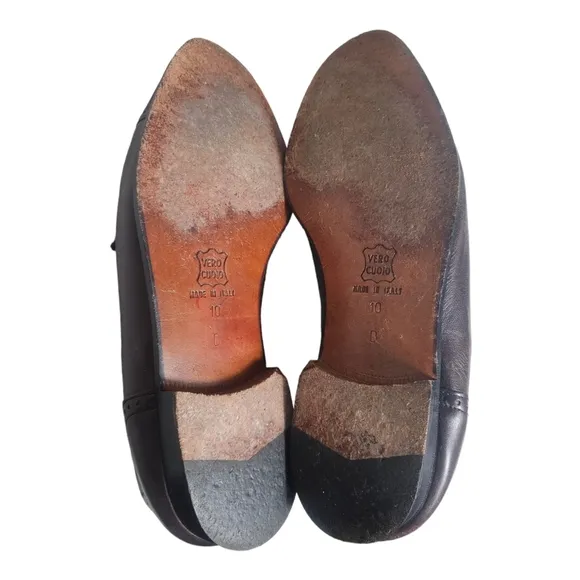 Pierre Cardin Espace Brown Leather Cap Toe Tassel Loafers Shoes Italy Size 10
