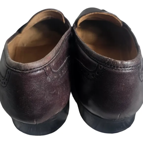 Pierre Cardin Espace Brown Leather Cap Toe Tassel Loafers Shoes Italy Size 10