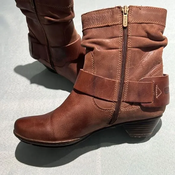 Pikolinos Brujas Bootie Kaki/Choco Ladies Boots Size 6.5/7-37  B39