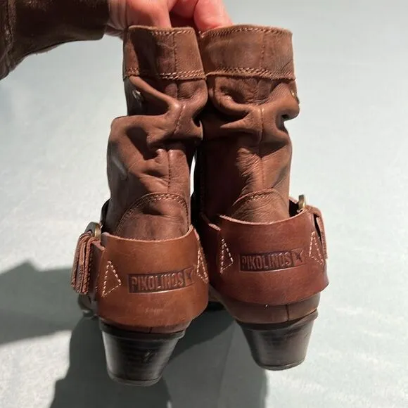 Pikolinos Brujas Bootie Kaki/Choco Ladies Boots Size 6.5/7-37  B39