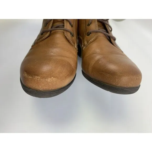 Pikolinos Malaga Lace Up Ankle Boots Brown Leather Low Heel Womens 40 US 9-9.5