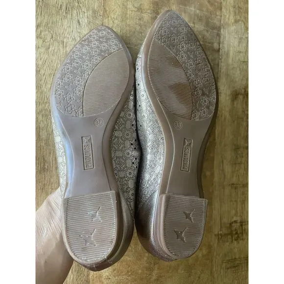 Pikolinos Womens Flats La Marina Leather Slip-On Loafers Point Toe Shoes Size 8
