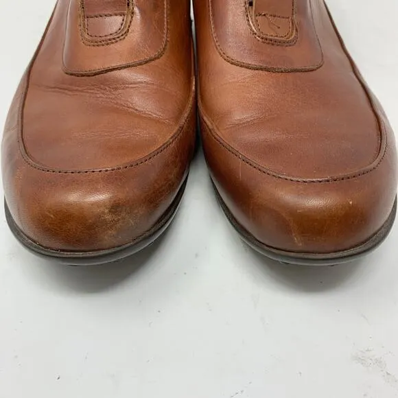 Pikolinos Women's Size 40 US 9.5 Leather Comfort Moc Toe Loafers Brown Slip On