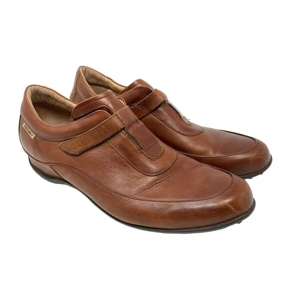 Pikolinos Women's Size 40 US 9.5 Leather Comfort Moc Toe Loafers Brown Slip On
