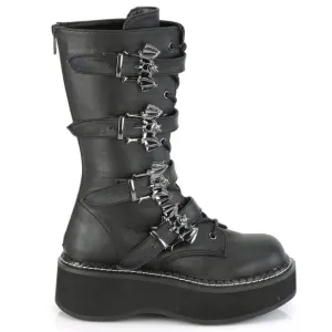 Platform Bat Buckle Gothic Lace Up Boots