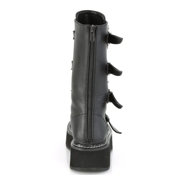 Platform Bat Buckle Gothic Lace Up Boots