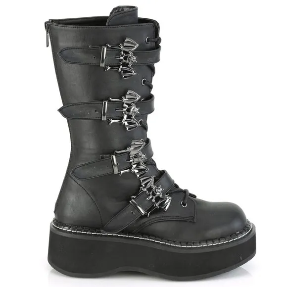 Platform Bat Buckle Gothic Lace Up Boots