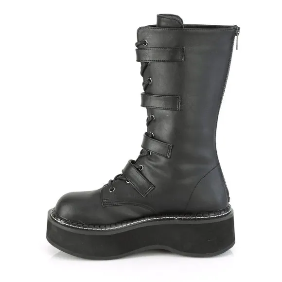 Platform Bat Buckle Gothic Lace Up Boots