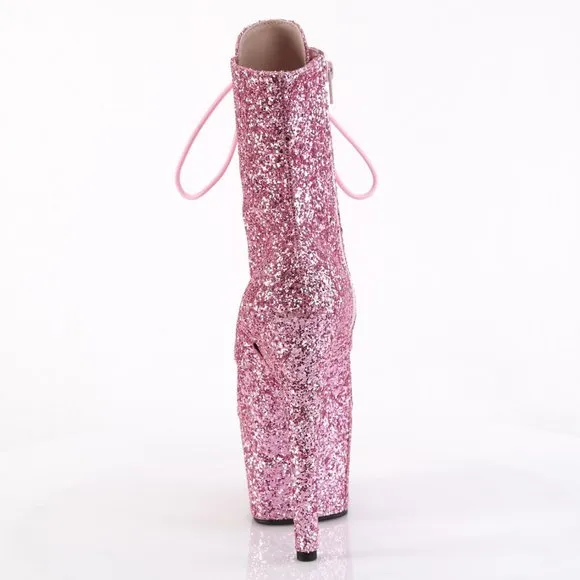 Platform Glitter Lace UpHigh Heel Ankle Boots