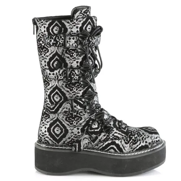 Platform Gothic Egirl Bat Lace Up Boots