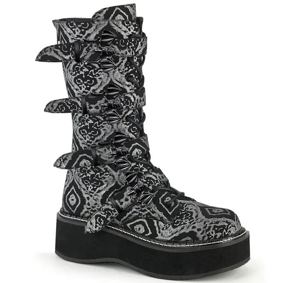 Platform Gothic Egirl Bat Lace Up Boots
