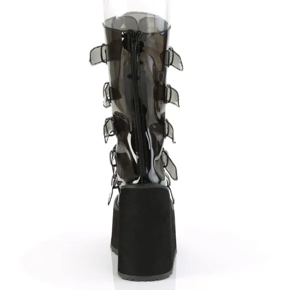 Platform Gothic Festival Heart Transparent Boots
