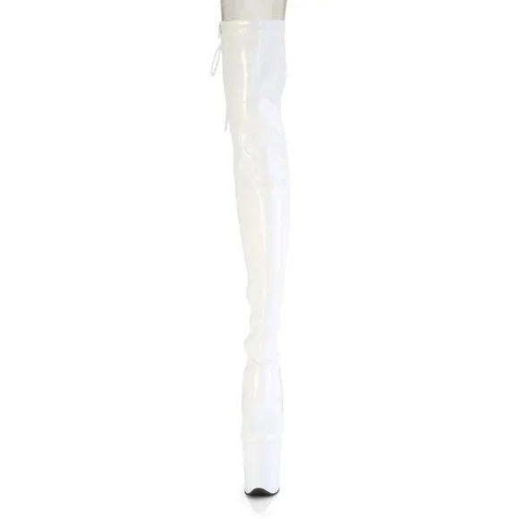Platform Patent Leather High Heel Lace Up Thigh High Boots