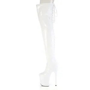 Platform Patent Leather High Heel Lace Up Thigh High Boots
