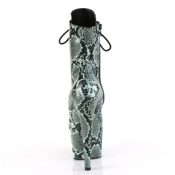 Platform Snake High Heel Lace Up Boots