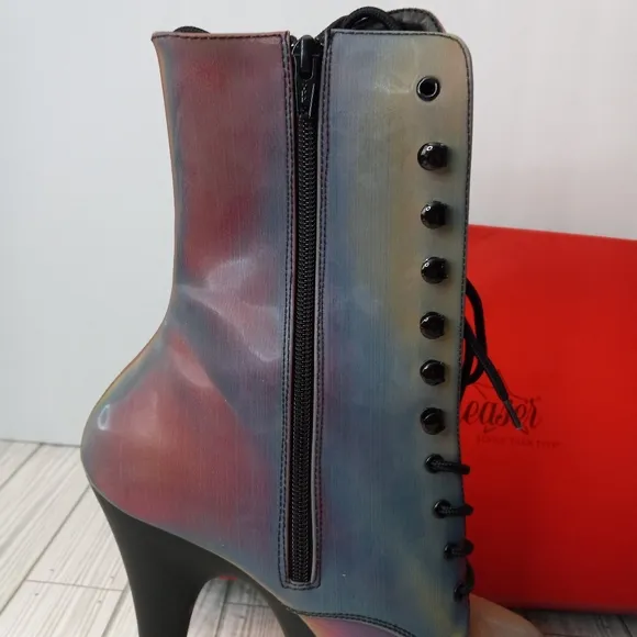 Pleaser Adore Chromatic Own The Spotlight Rainbow Reflective Platform Boots