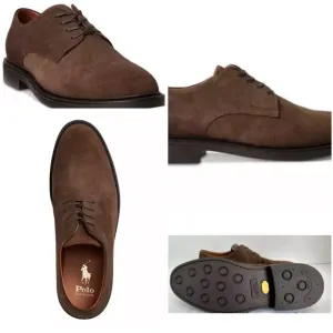 Polo Ralph Lauren Asher Derby Men 11 Brown Suede Lace-Up Dress Shoes New In Box