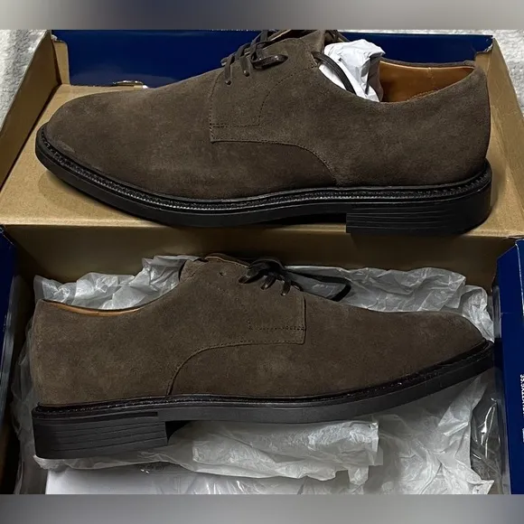 Polo Ralph Lauren Asher Derby Men 11 Brown Suede Lace-Up Dress Shoes New In Box