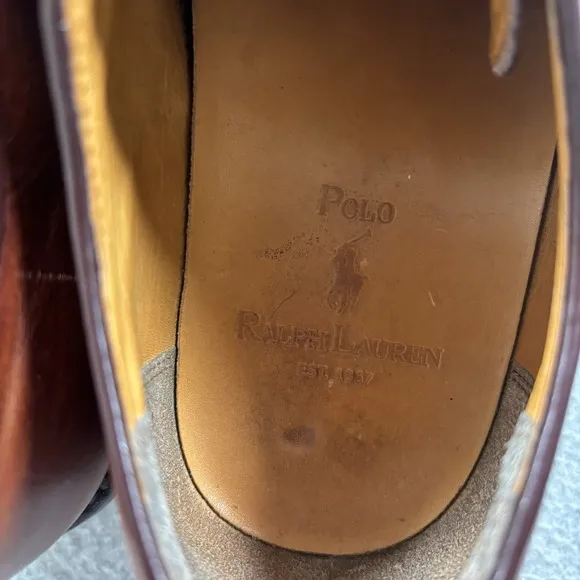 Polo Ralph Lauren Dress Shoes Men's Size 11 D Brown Leather Derby Shoes
