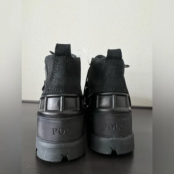 Polo Ralph Lauren Men's Oslo Low WP Lug Sole Black Boots Size 14 New No Box