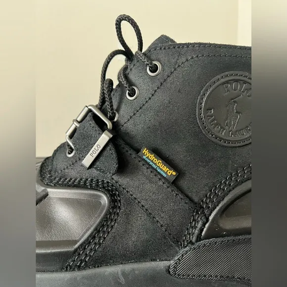 Polo Ralph Lauren Men's Oslo Low WP Lug Sole Black Boots Size 14 New No Box